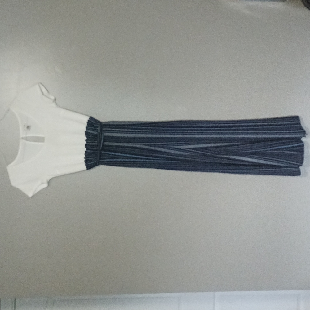 LA Gypsy White And Blue Jumpsuit Size XS